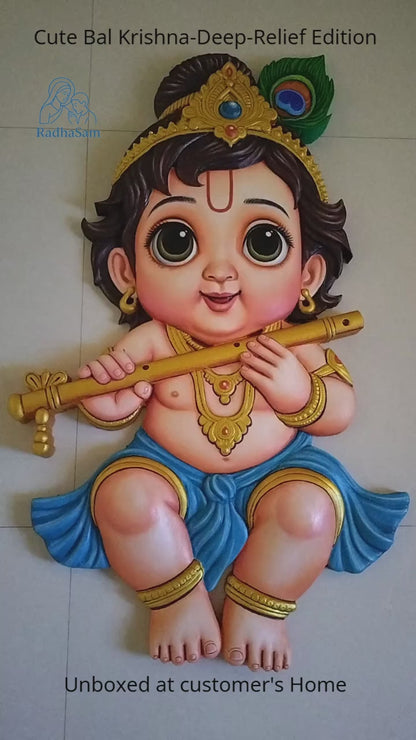 Cute Bal Krishna-Deep-Relief Edition