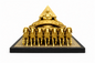 Vastu Rath showing 7 sacred powers - horses, tortoise, Buddha, pyramid, Shree Yantra
